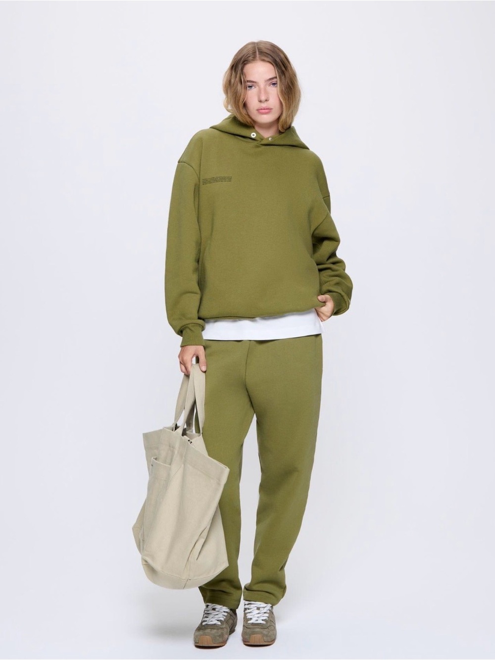 PANGAIA 365 Heavyweight Hoodie Olive Green Organic Recycled Cotton Size L